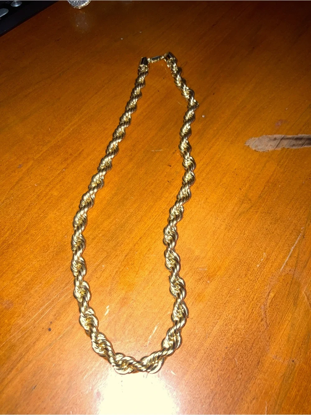 Men or Womens princess cut Gold filled Rope Chain Necklace Twisted Link